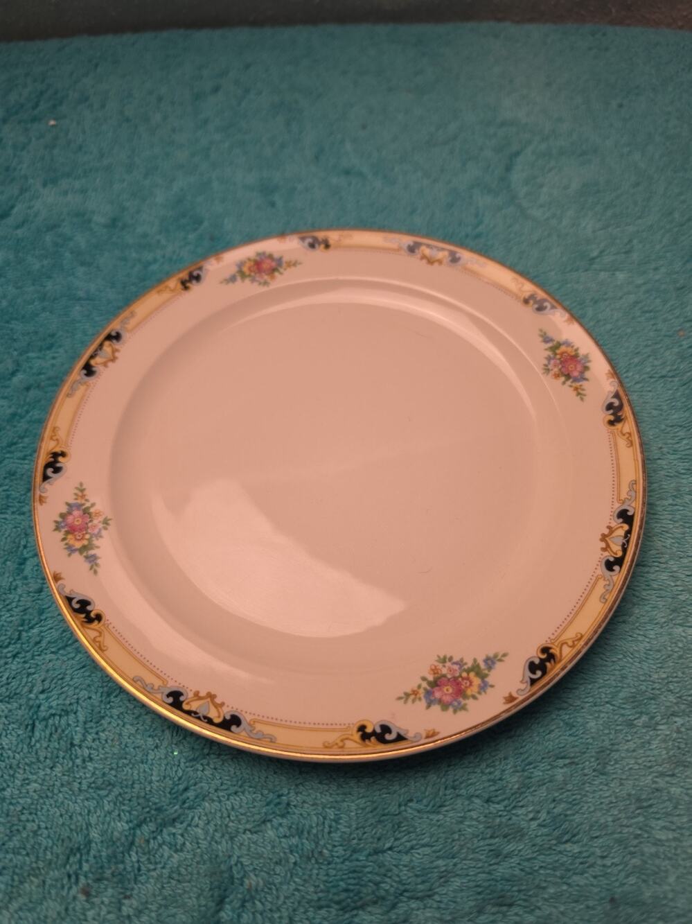 Vintage Taylor Smith Taylor Premier Salad Plate 1936 Floral Gold Trim 7.25 In